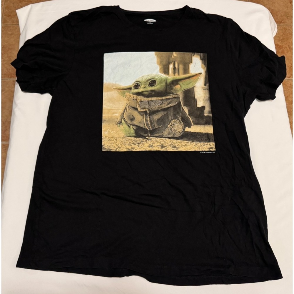 Old Navy Baby Yoda T-Shirt - Black - Size XL - 100% Cotton